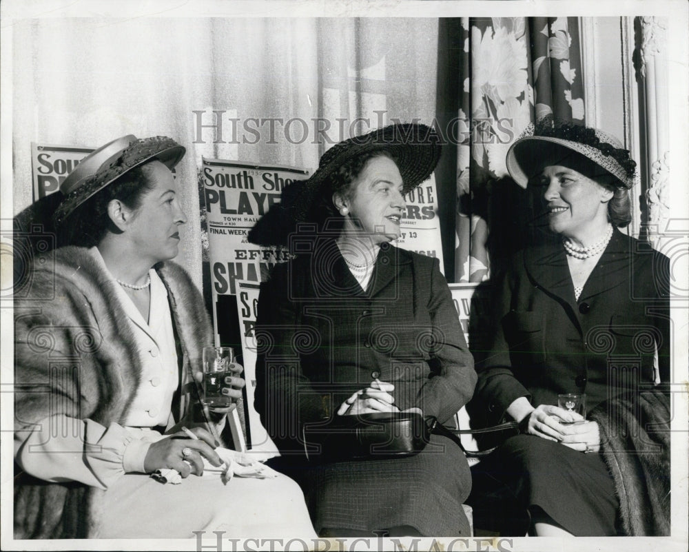 1958 Mrs Earl Johnson,Mrs Henry Howe, and Mrs John Hayes Jr Luncheon - Historic Images