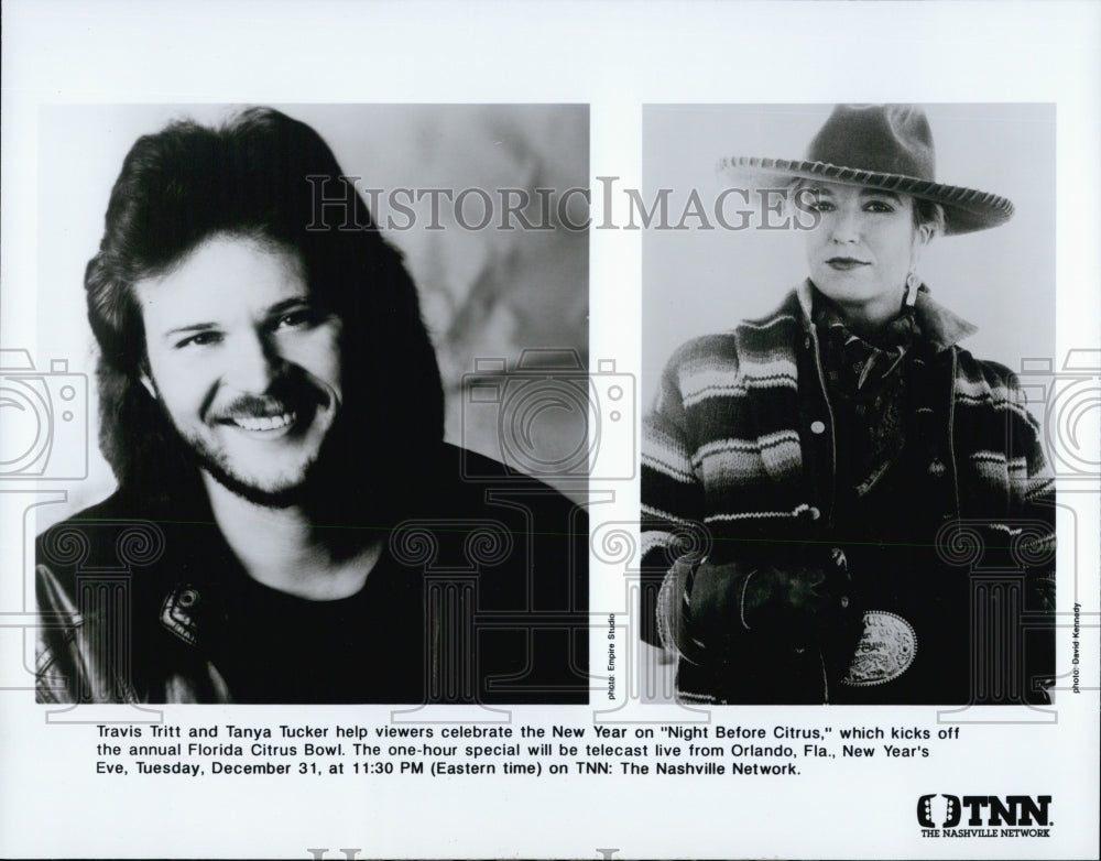 Press Photo Travis Tritt & Tanya Tucker New Year's Eve "Night Before Citrus" - Historic Images