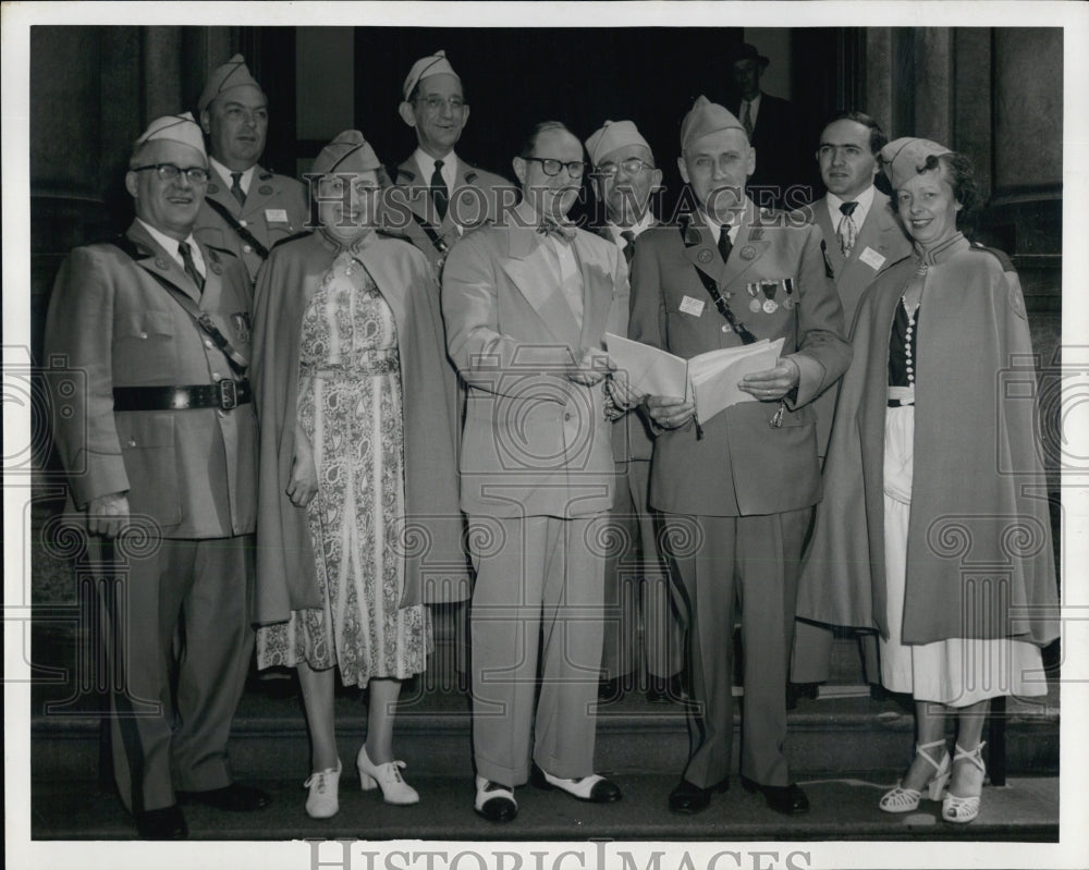 1952 Press Photo Committee for National Convention Franco-American War Veterans - Historic Images