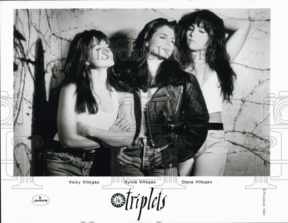 1991 Press Photo Vicky Villegas, Sylvia Villegas and Diana Vilegas, Singers - Historic Images