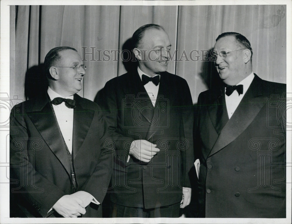 1947 Dr. Norman Vincent Peale, Harold Stassen, Cong. Clarence Brown - Historic Images