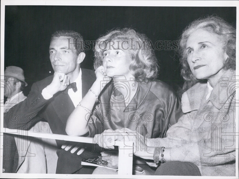 1962 Sen. Pell, his wife & mother Mrs. Pell watching Jazz Festival - Historic Images