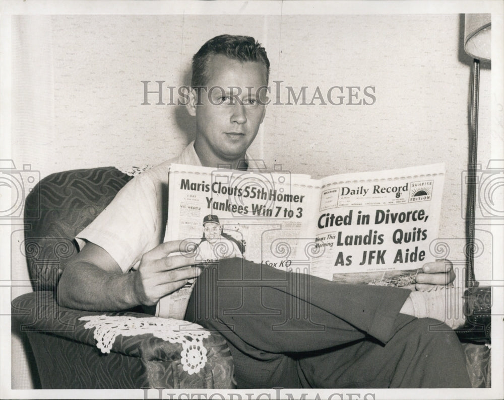 1961 Stanley Moranske tied foe 2nd place in Boston American Post - Historic Images