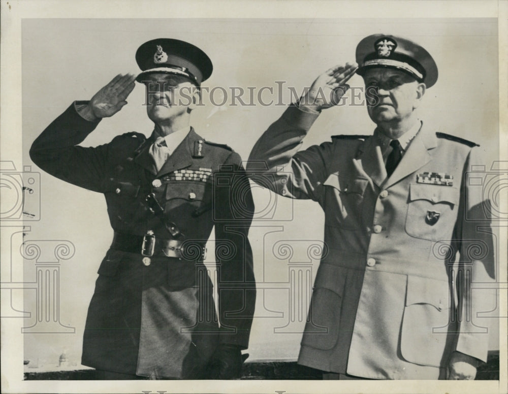 1953 Press Photo Gen. Sir John Whiteley &amp; Adm. William M. Fechteler - Historic Images