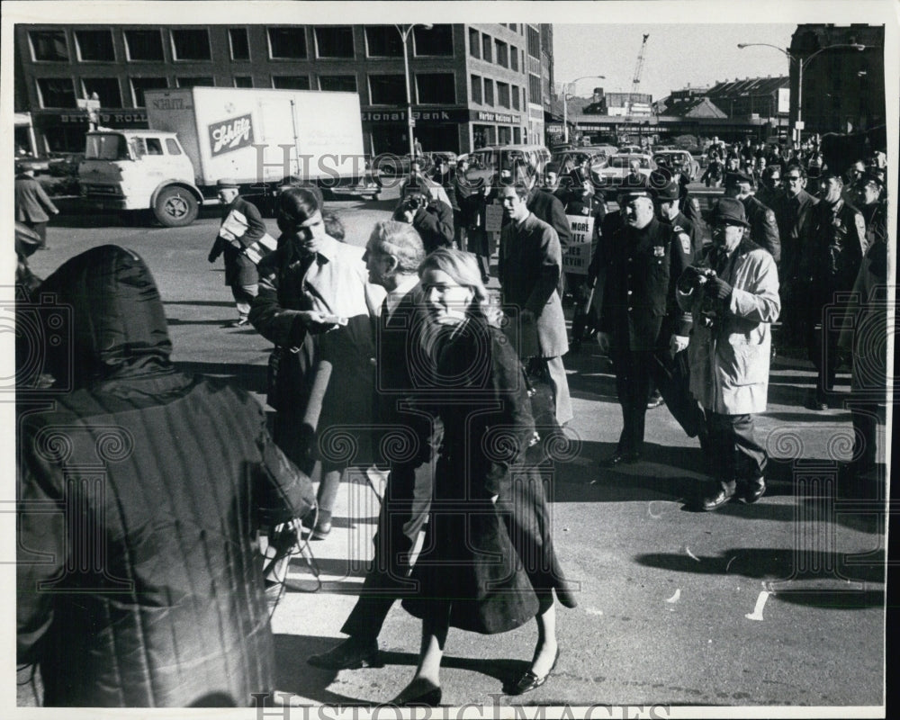 1972 Crowds at Boston Mayor Kevin White Inagural - Historic Images