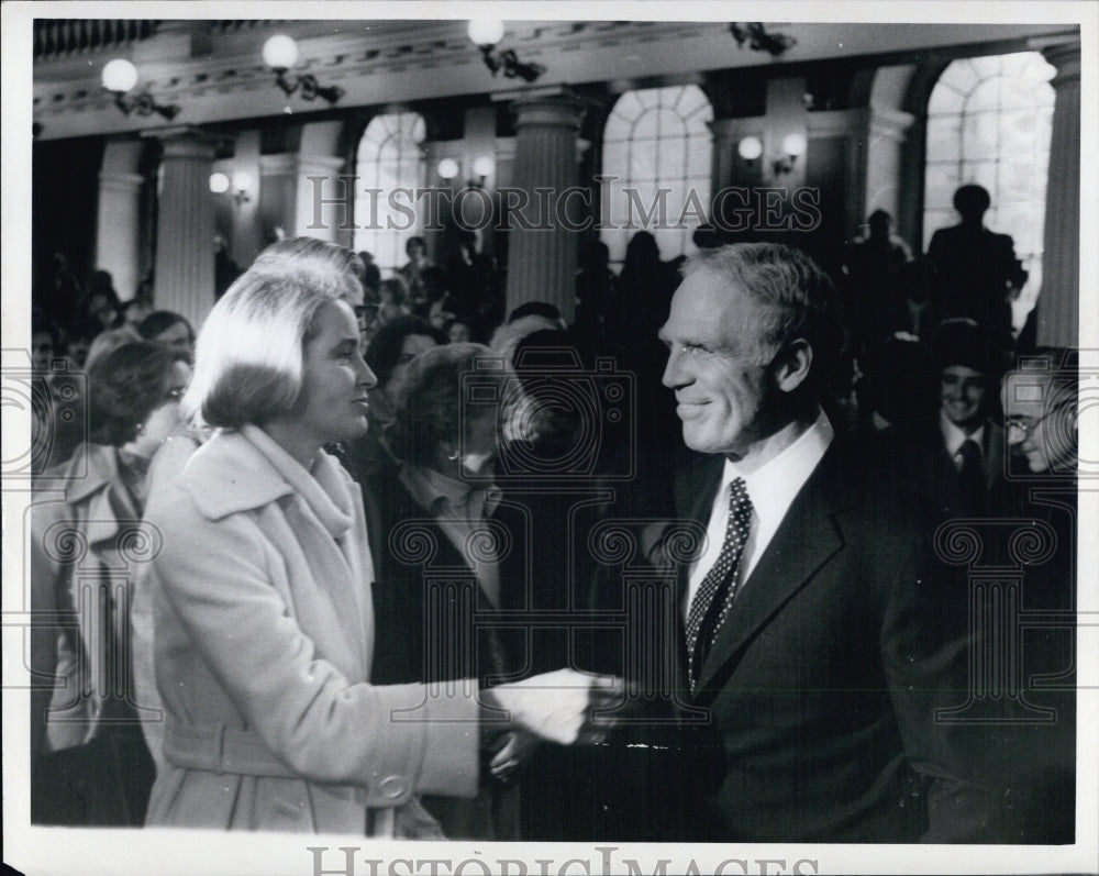 1976 Boston Mayor Kevin White & Wife at Inaugural - Historic Images