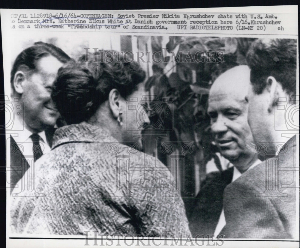 1964 Soviet Premier Nikita Khrushchev &amp; Katherine ELkus White - Historic Images