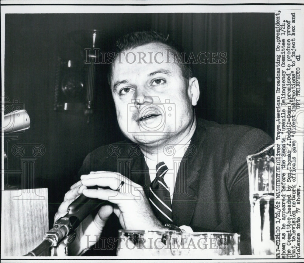 1962 Oliver Treyz, President American Broadcasting Company - Historic Images