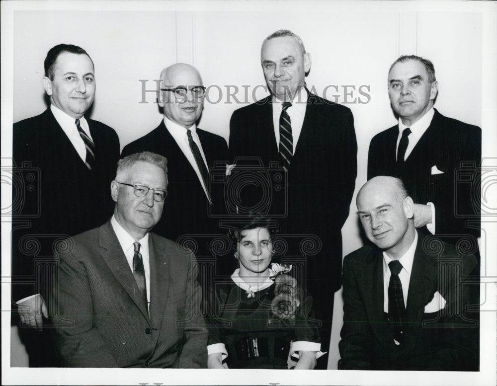 1959 Press Photo Percy J. Trevethan, Janet Boginsky Goodwill Worker of the Year - Historic Images