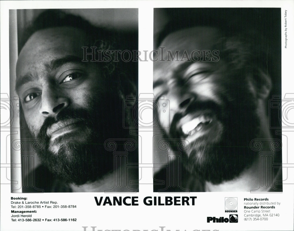 Press Photo American folk singer/songwriter Vance Gilbert - Historic Images