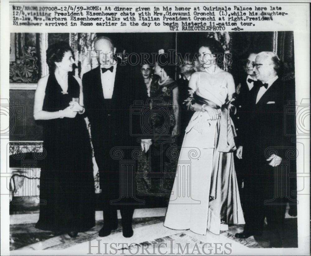 1959 Press Photo President Eisenhower with Italian First Family Gronchi - Historic Images