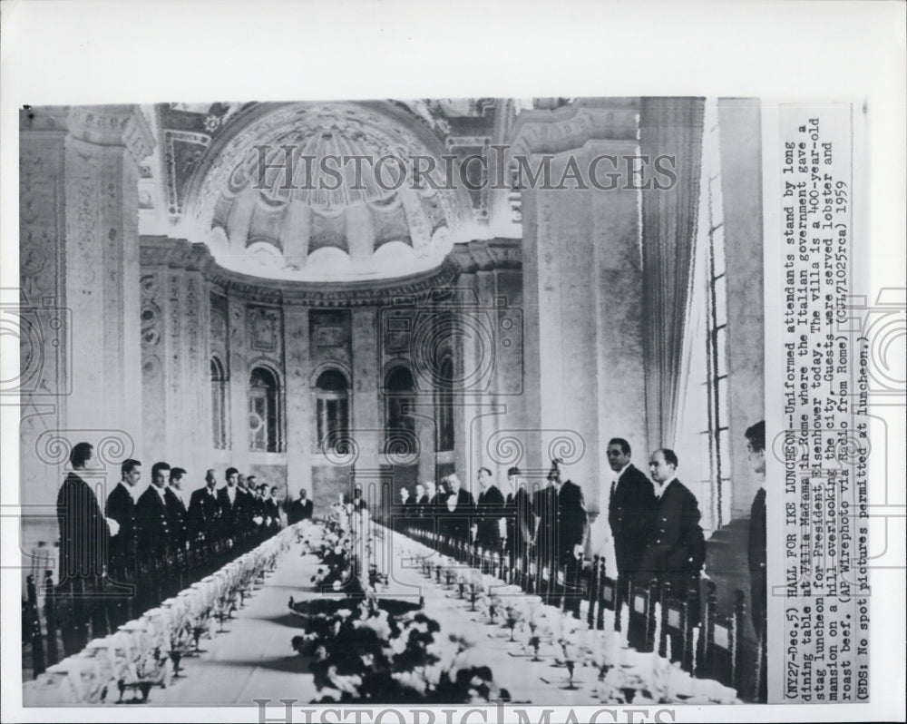 1959 The Italian Luncheon for President Eisenhower on his trip to Ro - Historic Images