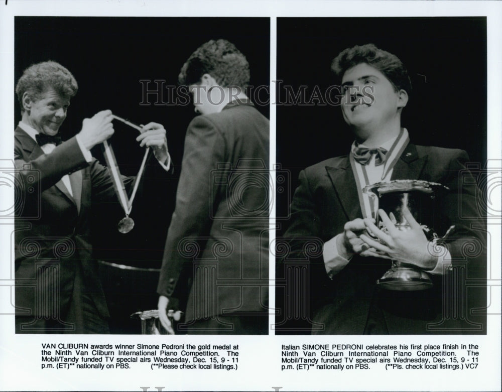 Press Photo Van Cliburn Intl Piano competition gold medal winner Simone Pedroni - Historic Images