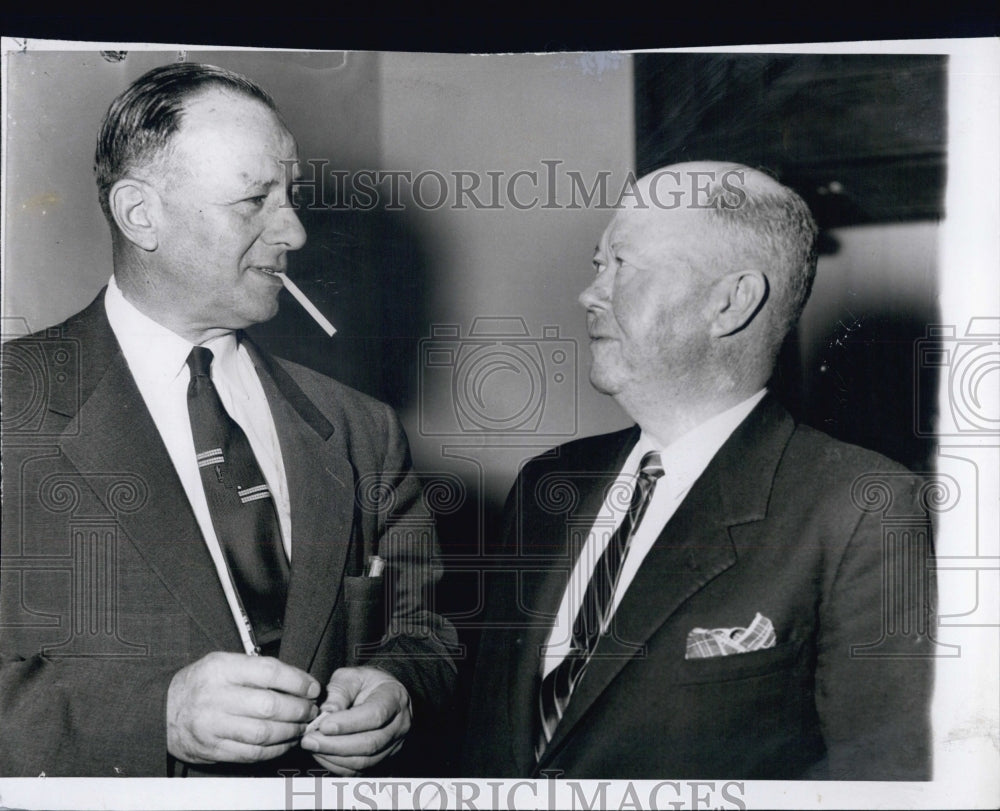 1956 State Police Lt Harold Peloquin Police Chief William Kane - Historic Images