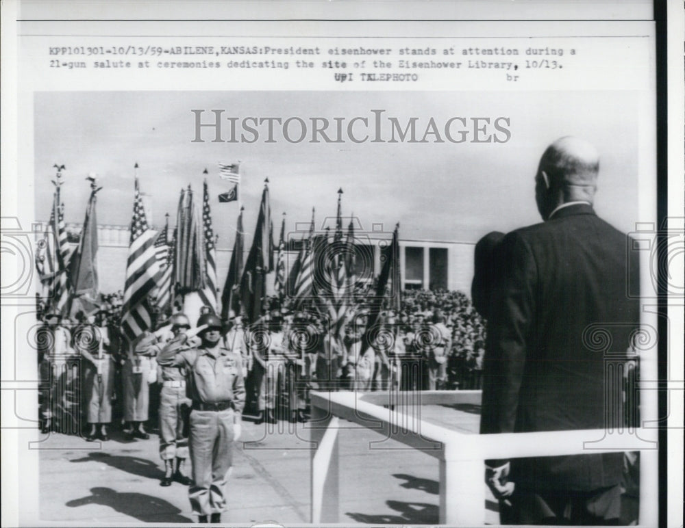 1959 President Eisenhower 21 Gun Salute Library Dedication - Historic Images