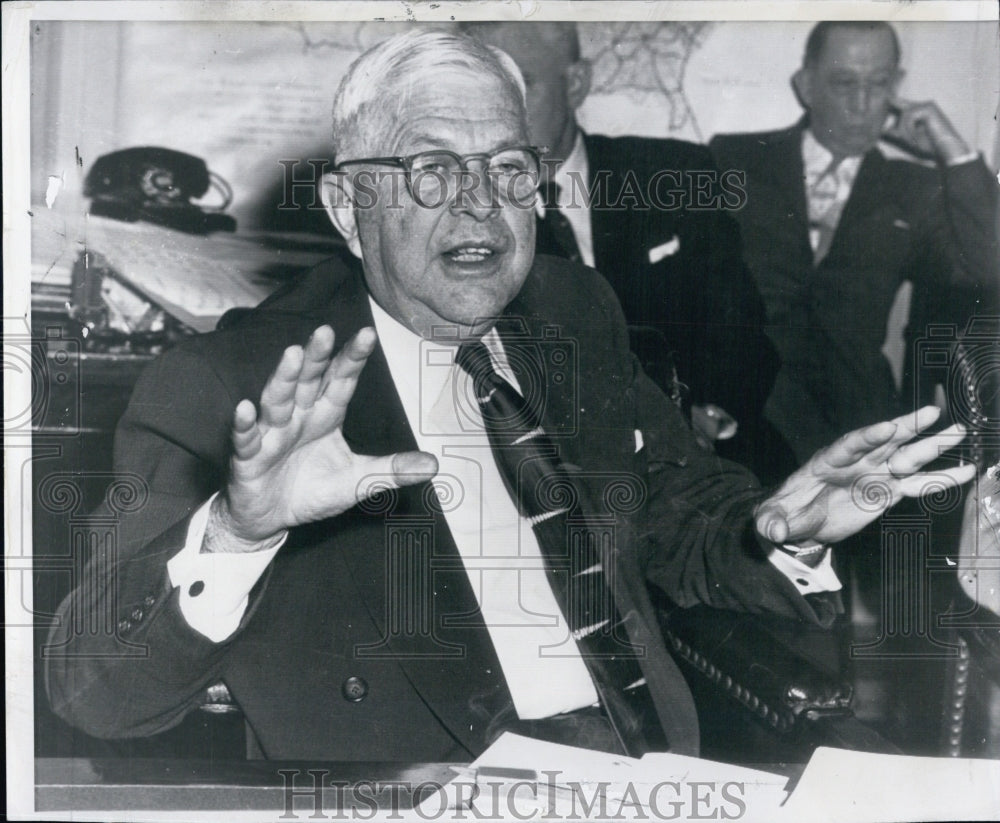 1956 Press Photo Defense Secretary Charles E. Wilson - Historic Images