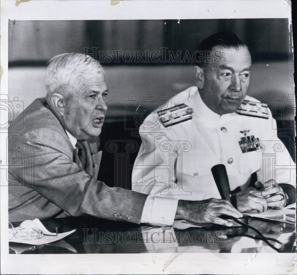 1956 Defense Secretary Charles E. Wilson, Adm. Arthur Redford - Historic Images