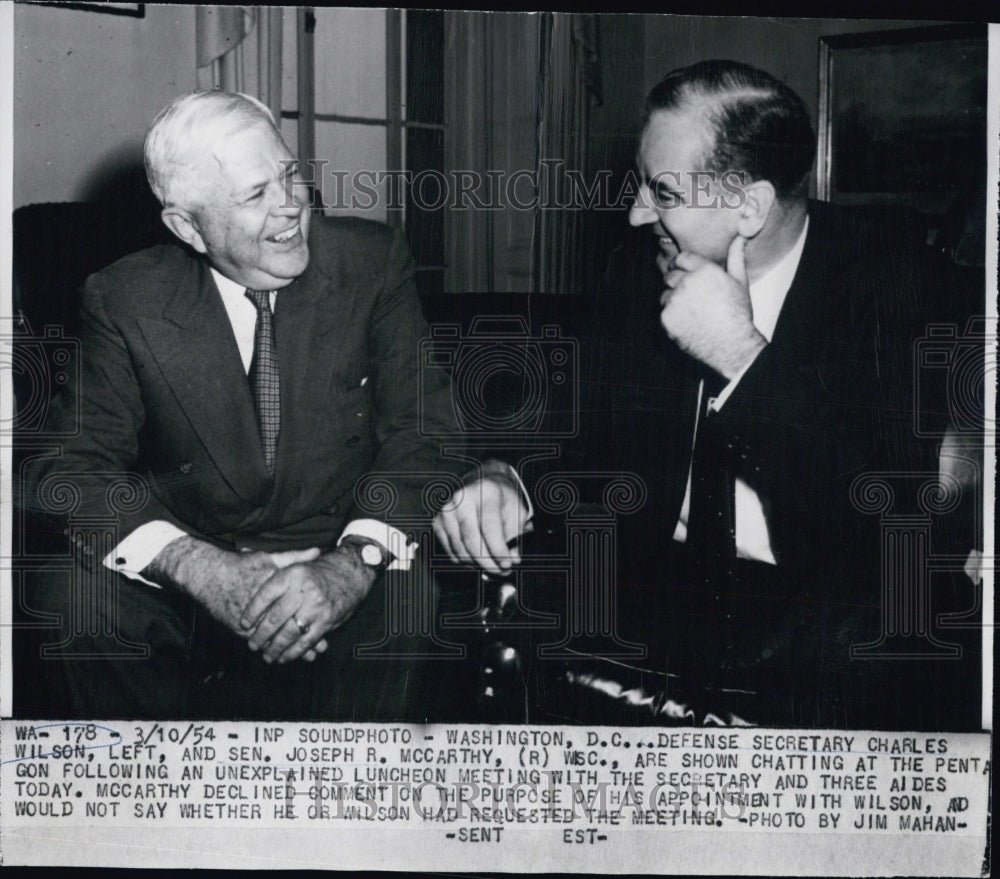 1954 Defense Secretary Charles Wilson & Sen. Joseph R. McCarthy - Historic Images