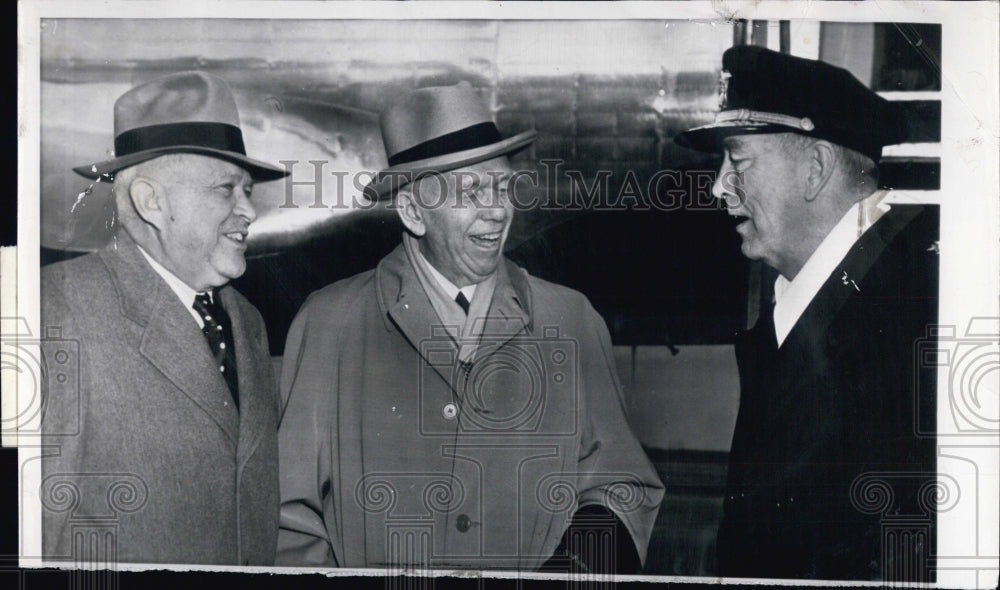 1953 Press Photo Defense Secretary Charles Wilson &amp; Gen. George C. Marshall - Historic Images