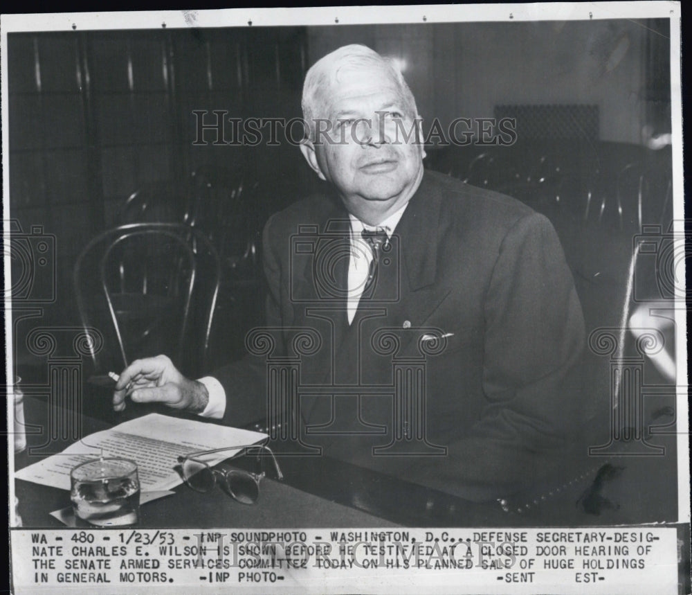 1953 Press Photo Charles Wilson, Secretary of Defense - RSG91975 - Historic Images