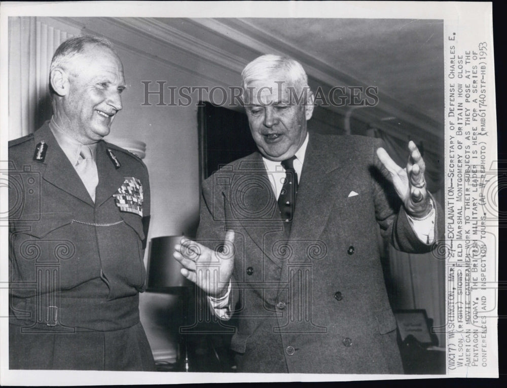 1953 Secretary of Defense Charles Wilson & Field Marshall Montgomery - Historic Images
