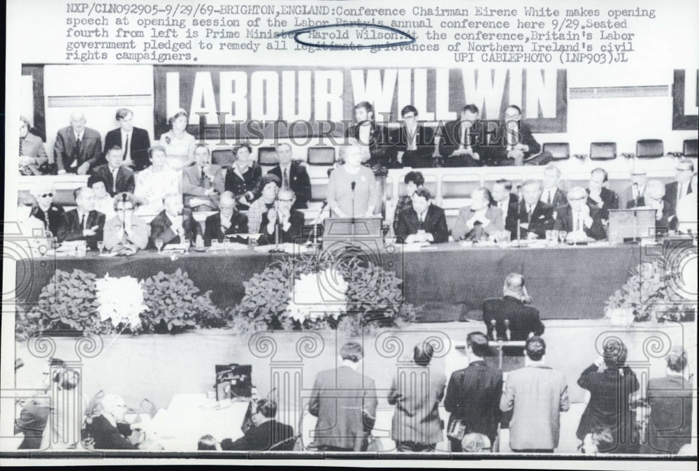 1969 Press Photo Eirene White at British Labor Party Annual Conference - Historic Images