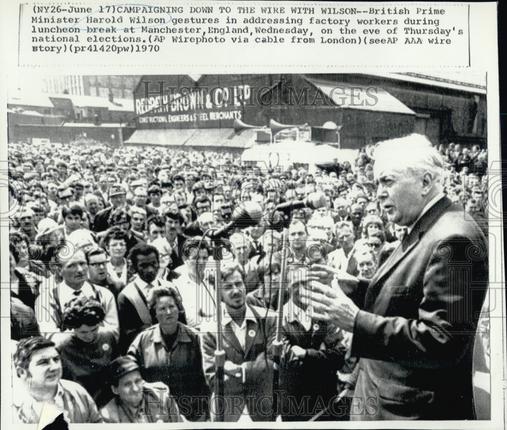 1970  British Prime Minister, Harold Wilson Makes Speech - Historic Images