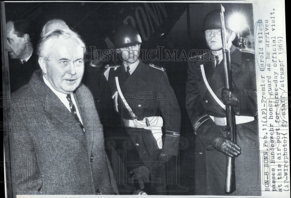 1969 Press Photo British Prime Minister, Harold Wilson in Germany - Historic Images