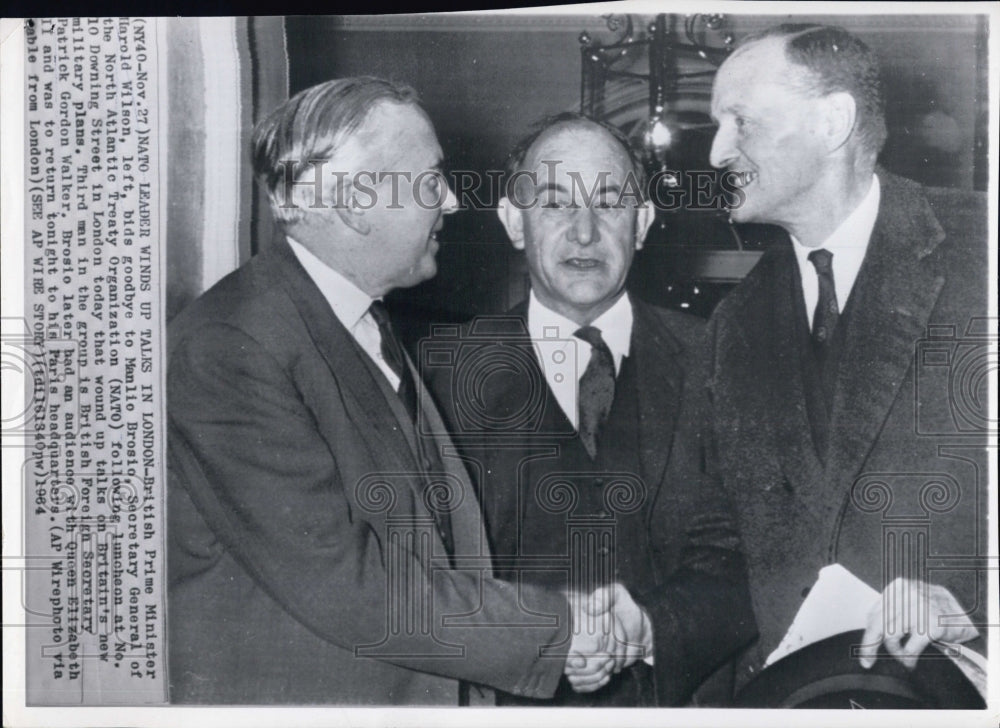 1964 Harold Wilson, Manlio Brosio, Patrick Gordon Walker - Historic Images