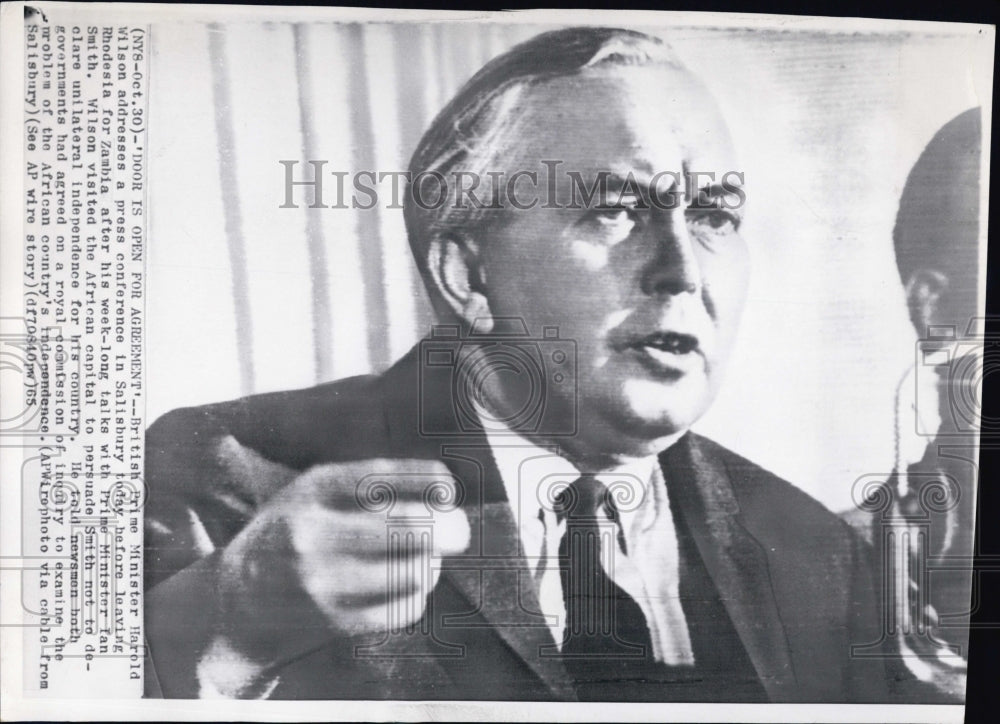 1965 Press Photo British Prime Minister, Harold Wilson - Historic Images