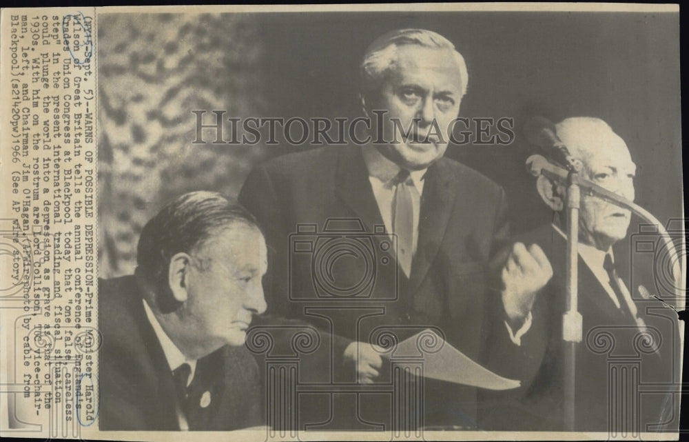 1966 Press Photo Prime Minister Harold E. Wilson - Historic Images