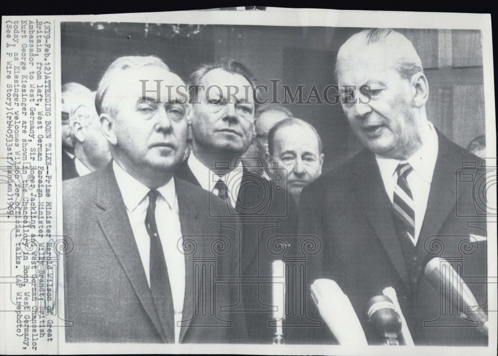 1969 Prime Minister Harold E. Wilson, German Minister Willy Brandt - Historic Images