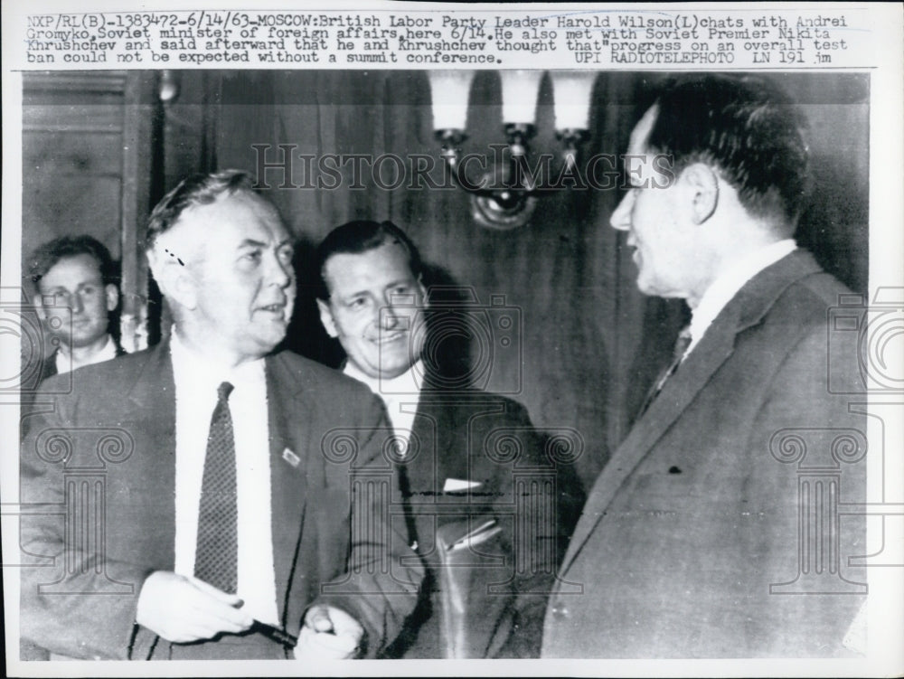 1963 Prime Minister Harold E. Wilson & Andrei Gromyko - Historic Images