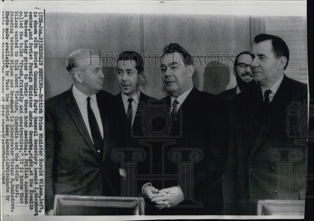 1968 British Prime Minister, Harold Wilson at the Kremlin - Historic Images