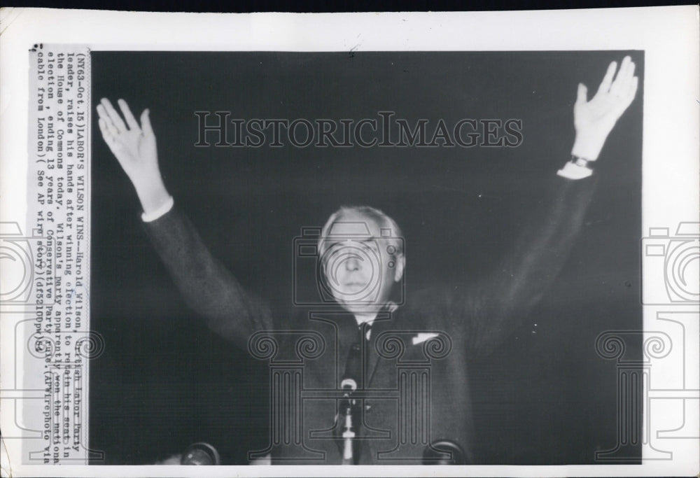 1964 Harold Wilson Wins Election Seat In House Of Commons - Historic Images