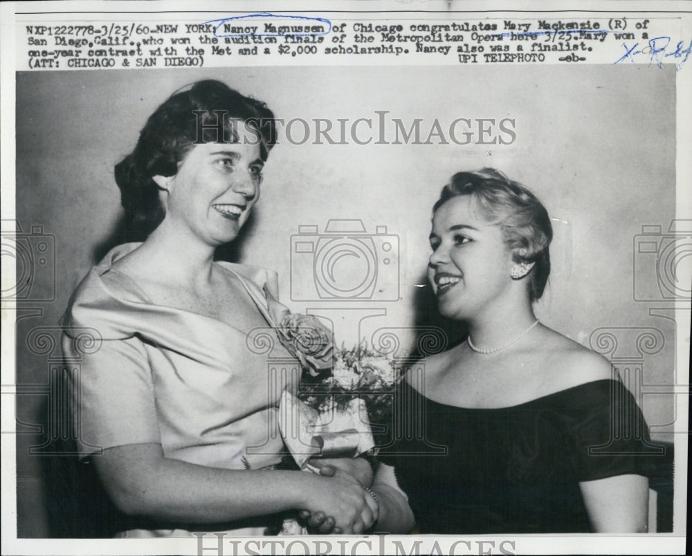 1960 Finalists in the Met Opera Audition, Nancy Magnussen and Mary - Historic Images