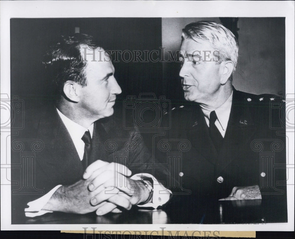 1951 Frank Pace Jr., Sec. of Army, Lt. General Albert C. Wedemeyer. - Historic Images