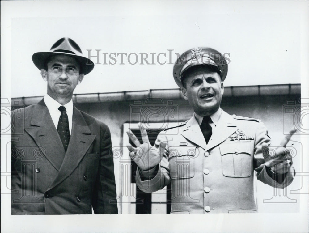 1952 Sec. of Army Frank Pace Jr, &amp; Matthew Ridgway NATO - Historic Images