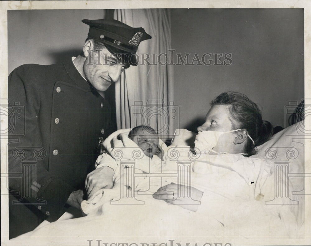 1960 Mrs. Doris Krueger &amp; Son, Patrolman John Giamcobozzi - Historic Images