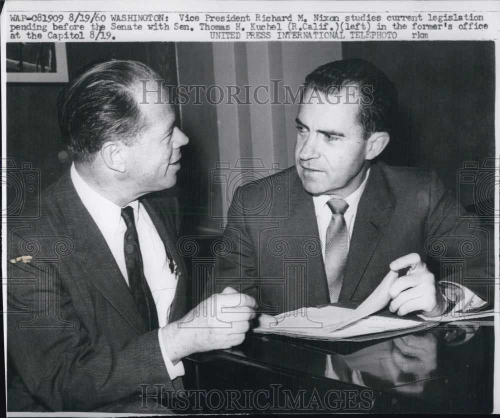 1960 Vice President Richard Nixon &amp; Sen.Thomas H, Keubel. - Historic Images