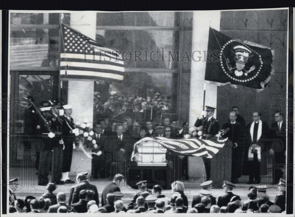 1969 Casket of former President Eisenhower during service - Historic Images