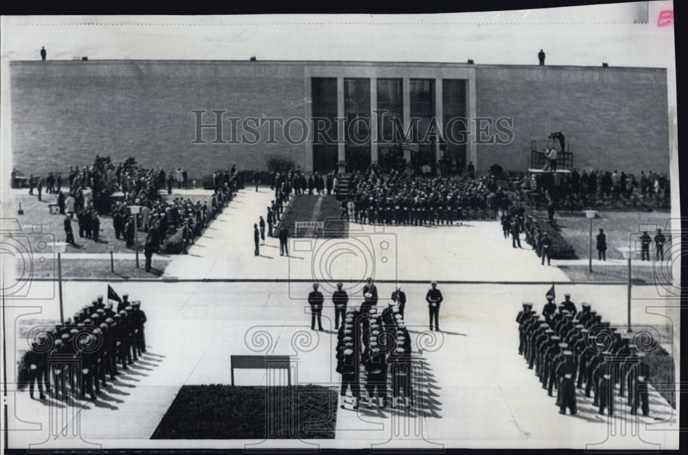 1969 Press Photo Casket of former President Eisenhower at Eisenhower Library - Historic Images