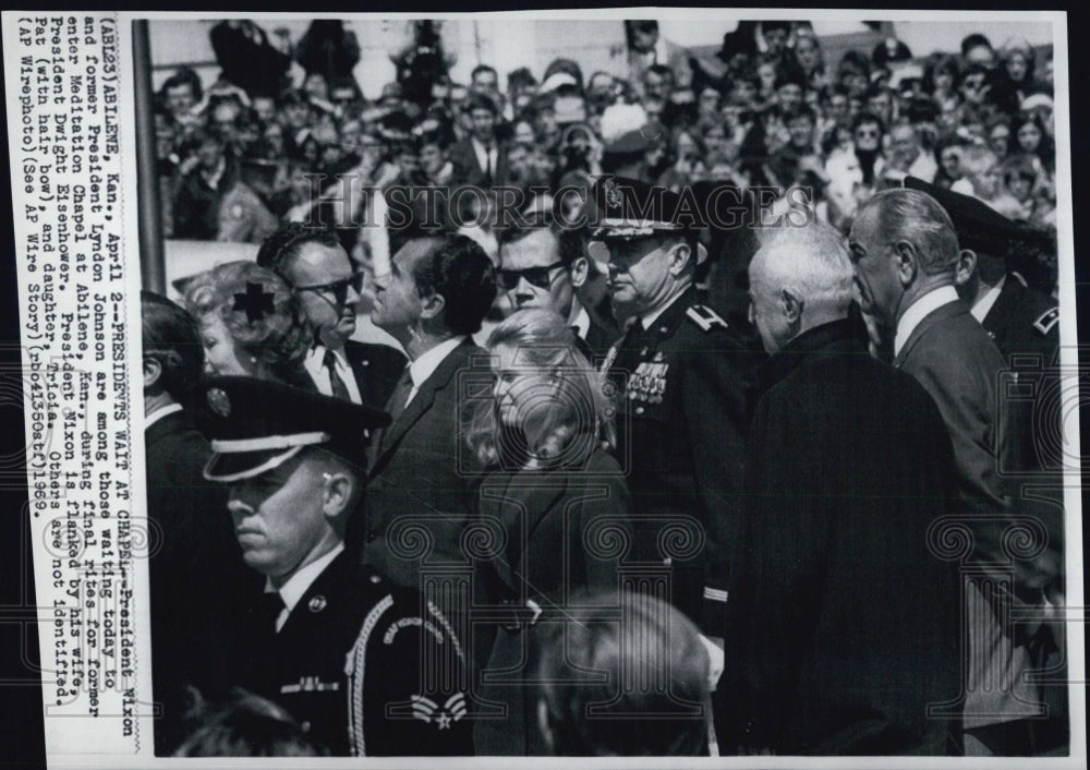 1969 President Nixon &amp; President Lyndon Johnson, at Eisenhower - Historic Images