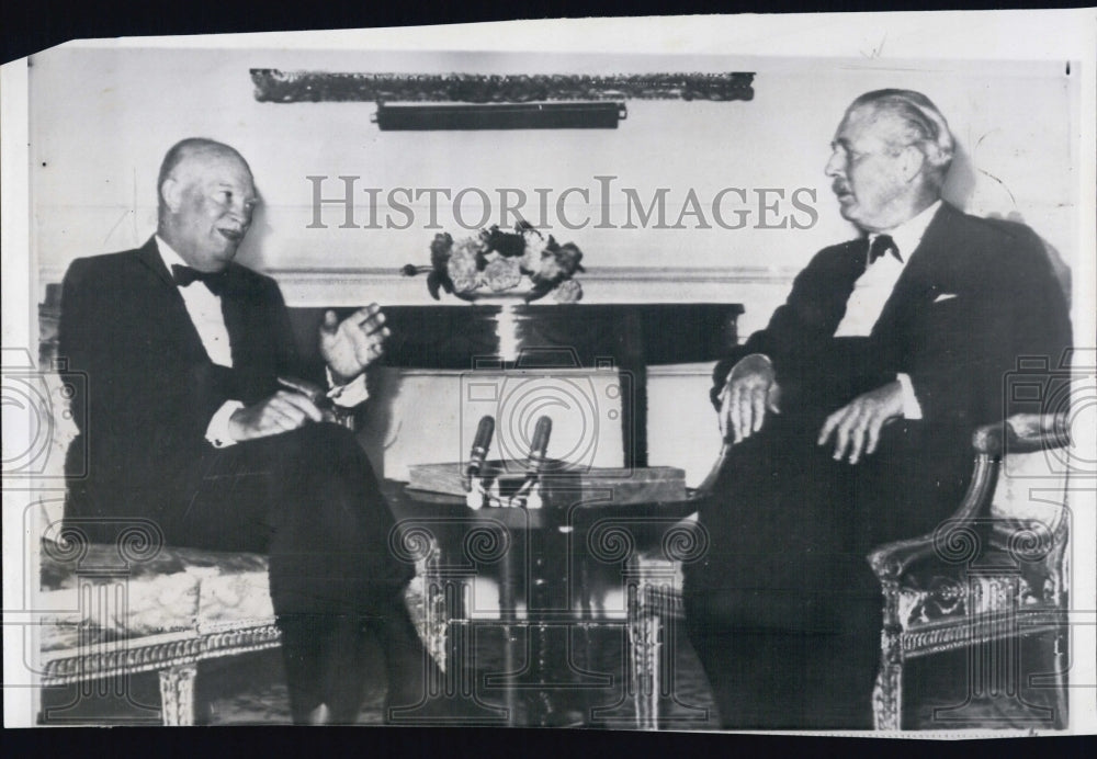1959 Press Photo President Eisenhower ,Prime MinisterHarold MacMillan,10 Downing - Historic Images