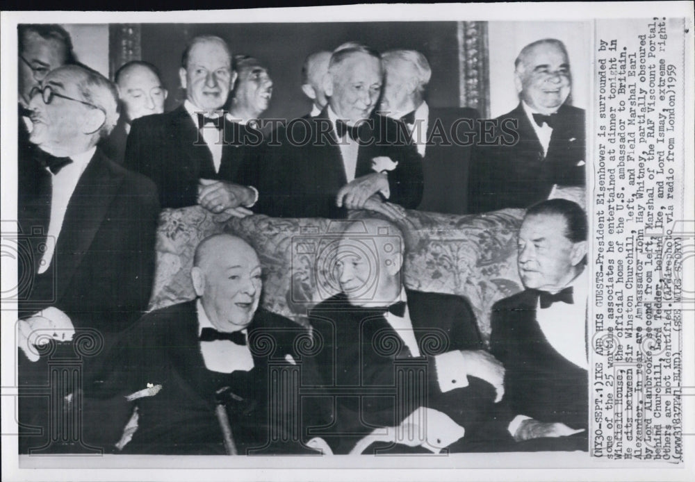 1959 Pres Eisenhower with wartime associates US Ambassador Britain - Historic Images