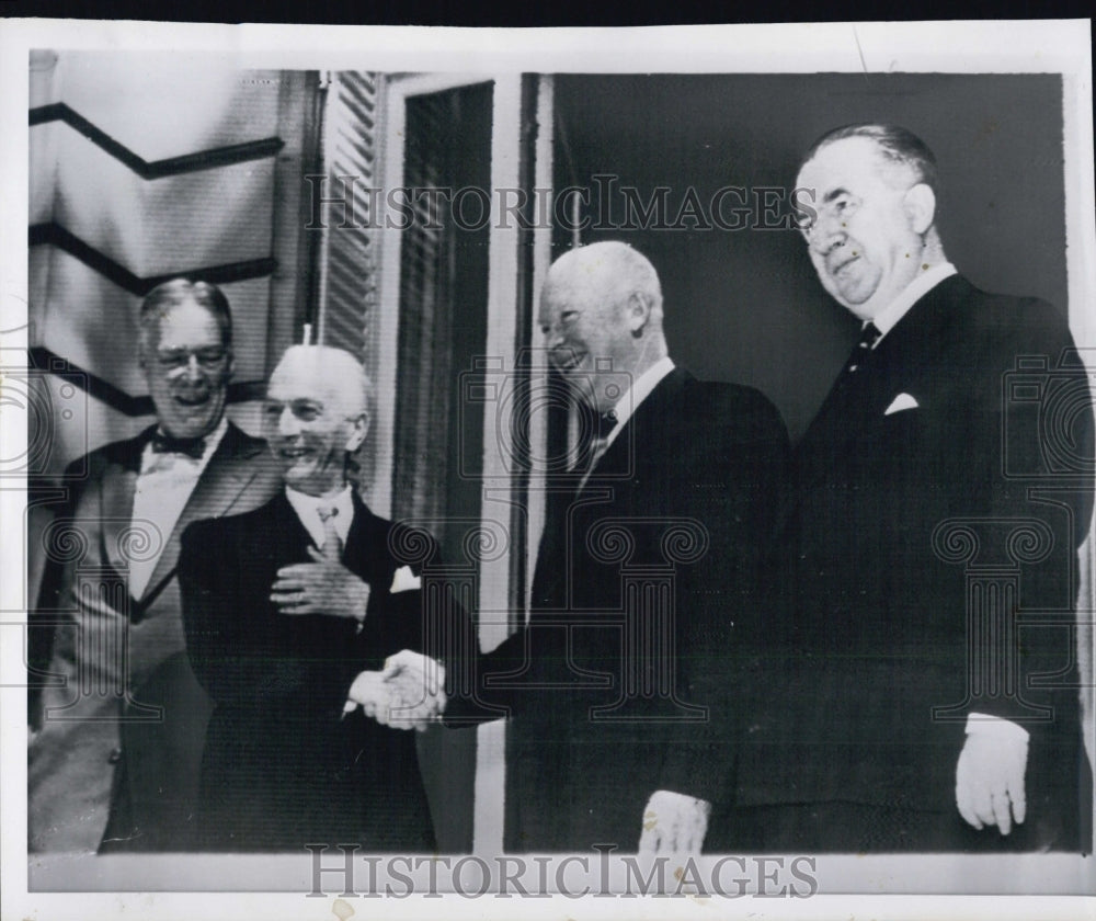 1959 President Eisenhower Premier Segni in Paris /Sec of StateHerter - Historic Images