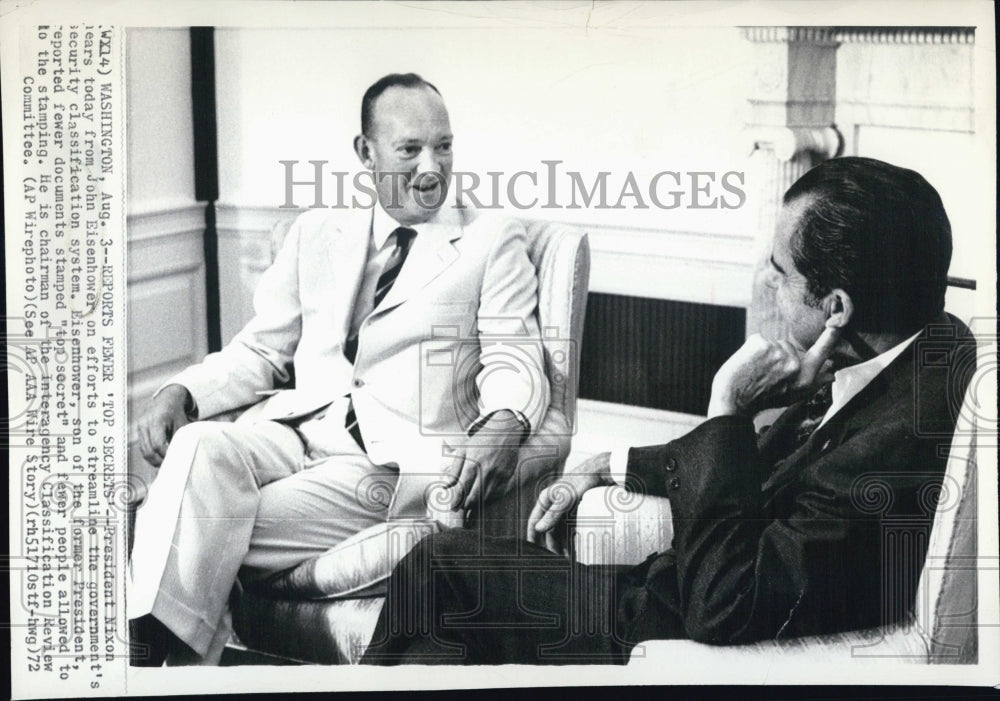 1972 President Nixon and John Eisenhower - Historic Images