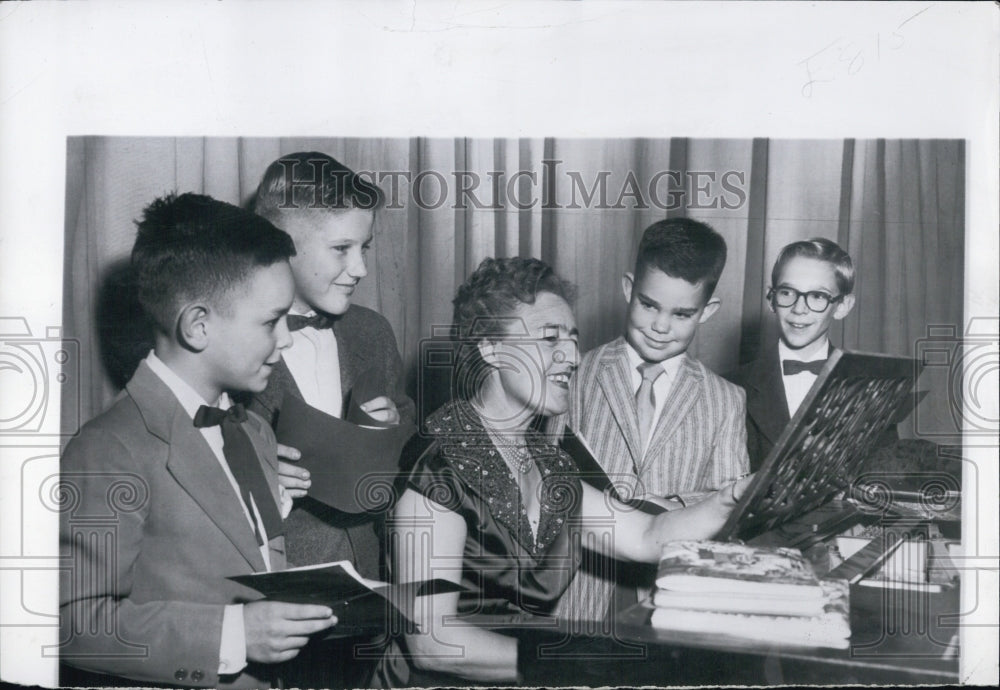 1957 Press Photo Richard Eisenhower Presidents Grandson Music Class - Historic Images