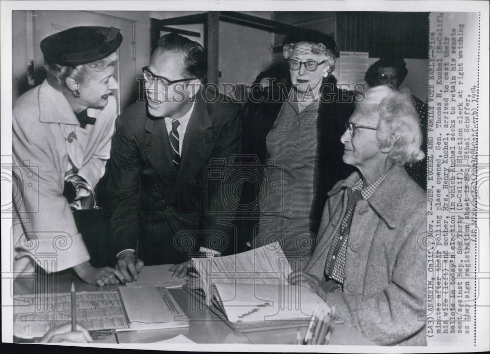 1954 California Senator Thomas Kuchel Mother Mrs Henry Kuchel Vote - Historic Images