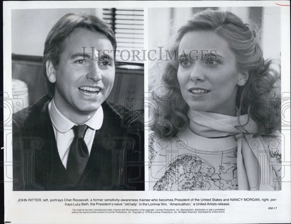 1979 Actor John Ritter Nancy Morgan Movie Americathon - Historic Images